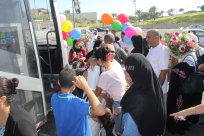 بالصور: عودة الفوج الأول من حجاج مدينة يافا إلى ديارهم سالمين 